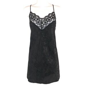 Vintage Black Lace Slip Dress, Size M